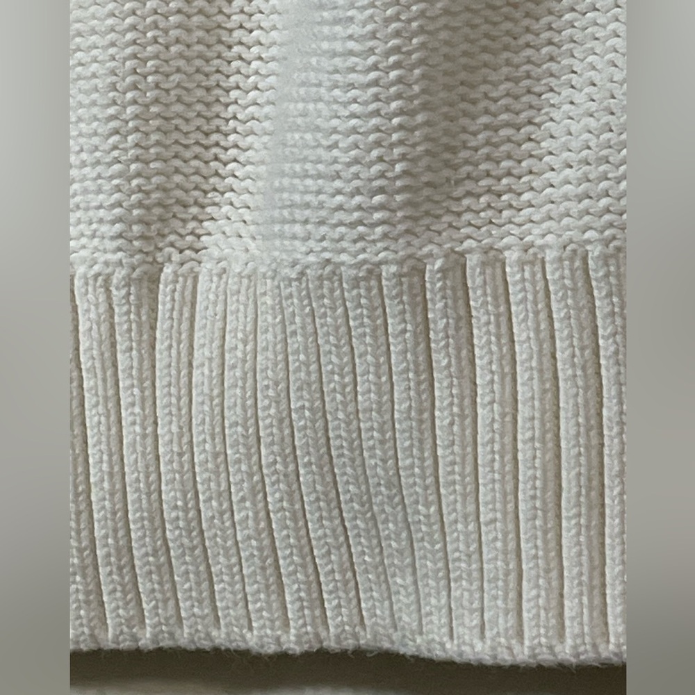 GAP Cable‎ Knit Fisherman's Sweater Women's White Crew Neck Cotton Size XS - Picture 7 of 11